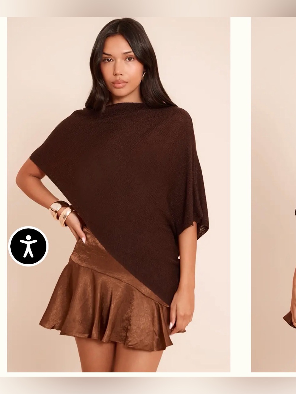 Pretty Little Thing Brown Cape Top